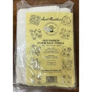 Old Fashion Cotton Flour Sack Kitchen Tea Towels Sealed Pack of 2 NEW